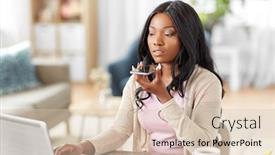  Presentation with recorder - Colorful presentation design enhanced with remote-job-technology-and-people backdrop and a lemonade colored foreground