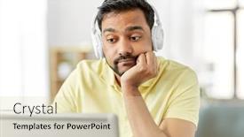  Presentation with remote working - Presentation theme consisting of remote-job-technology-and-people background and a lemonade colored foreground