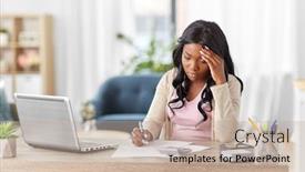  Presentation with remote working - Beautiful PPT theme featuring remote-job-technology-and-people backdrop and a mint green colored foreground