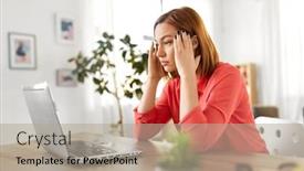  Presentation with remote working - Presentation theme consisting of remote-job-technology-and-people background and a mint green colored foreground