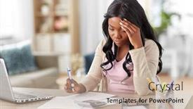  Presentation with remote working - Slide set featuring remote-job-technology-and-people background and a mint green colored foreground