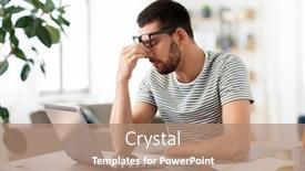  Presentation with remote working - Beautiful slide set featuring remote-job-technology-and-people backdrop and a coral colored foreground