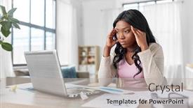  Presentation with remote working - Audience pleasing PPT layouts consisting of remote-job-technology-and-people backdrop and a light gray colored foreground