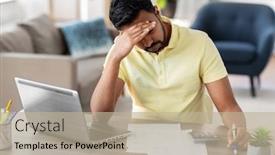  Presentation with remote working - PPT theme with remote-job-technology-and-people background and a mint green colored foreground