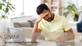  Presentation with remote working - Slide deck consisting of remote-job-technology-and-people background and a mint green colored foreground