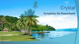  Presentation with resorts - PPT theme having remote-kioa-island-in-fiji background and a light blue colored foreground