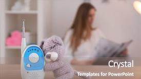  Presentation with baby toy - Beautiful theme featuring remote listening - baby monitor toy and woman backdrop and a coral colored foreground