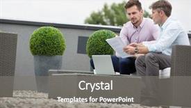  Presentation with business - Theme enhanced with remote management - two attractive business man sitting background and a gray colored foreground