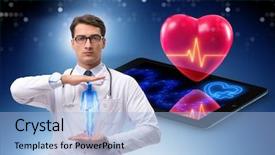  Presentation with monitoring - Cool new presentation with telemedicine concept with remote monitoring backdrop and a light blue colored foreground