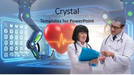  Presentation with monitoring - Colorful PPT layouts enhanced with telemedicine concept with remote monitoring backdrop and a teal colored foreground