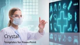  Presentation with telemedicine - Slide deck with remote patient monitoring - woman doctor in telemedicine concept background and a light blue colored foreground