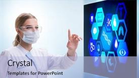  Presentation with telemedicine word cloud concept - Slides having remote patient monitoring - woman doctor in telemedicine concept background and a light blue colored foreground