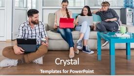  Presentation with wireless network - Beautiful presentation theme featuring remote sensing - happy young people laughing while backdrop and a tawny brown colored foreground