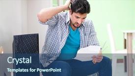  Presentation with one young man exercising handball - Amazing presentation having remote signal - young man husband repairing tv backdrop and a ocean colored foreground