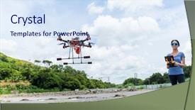  Presentation with remote - Beautiful presentation featuring remote the drone at outdoor backdrop and a sky blue colored foreground