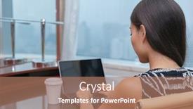  Presentation with online travel - Amazing slide deck having remote-work-at-home backdrop and a coral colored foreground