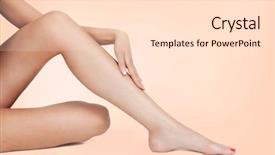  Presentation with youth skin care concept beige - Presentation design consisting of hands skin care concept laser background and a lemonade colored foreground