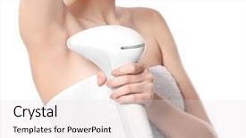  Presentation with laser - Presentation consisting of lasers - beautiful young woman with laser background and a lemonade colored foreground