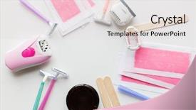  Presentation with razor - Slides with modern layouts - beauty depilation and hair removal background and a lemonade colored foreground