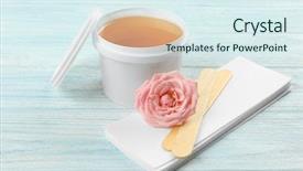  Presentation with hair - Presentation with remove cover - set for hair removal background and a sky blue colored foreground