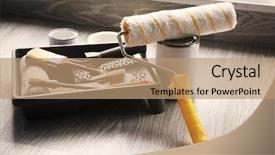  Presentation with tools - Presentation design with remove cover - set of tools for painting background and a coral colored foreground