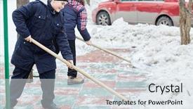  Presentation with clean - Presentation design consisting of remove cover - two boys clean artificial green-red background and a sky blue colored foreground