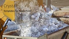  Presentation with dump truck - PPT layouts consisting of removing-snow-from-the-road background and a coral colored foreground
