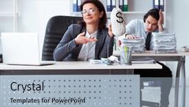  Presentation with old young - Cool new slide set with remuneration - old female boss and young backdrop and a light blue colored foreground