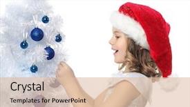  Presentation with pretty girl - Theme enhanced with ren - pretty girl in red santa's background and a lemonade colored foreground