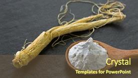  Presentation with ginseng - Slides with ren - radix ginseng root next background and a tawny brown colored foreground