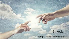  Presentation with renaissance - Amazing slide deck having renaissance - close up of human hands backdrop and a light gray colored foreground