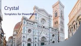  Presentation with tuscany - Colorful PPT theme enhanced with renaissance - florence cathedral santa maria del backdrop and a sky blue colored foreground