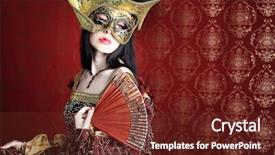  Presentation with renaissance era - PPT theme consisting of renaissance - portrait of a beautiful woman background and a tawny brown colored foreground