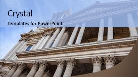 Presentation with corinthian - Theme consisting of english renaissance - st paul's cathedral west front background and a light blue colored foreground