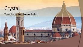  Presentation with santa - PPT theme consisting of heritage sites - cathedral santa maria del fiore background and a blonde colored foreground