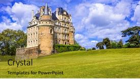  Presentation with france - Cool new PPT theme with architecture renaissance - most beautiful castles of france backdrop and a gold colored foreground
