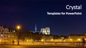  Presentation with notre dame - PPT layouts featuring architecture renaissance - notre dame de paris background and a navy blue colored foreground