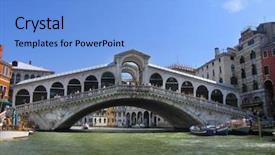  Presentation with venice - Presentation consisting of rialto bridge in venice italy background and a light blue colored foreground