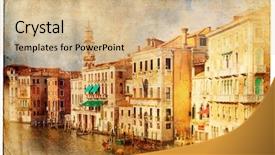  Presentation with venice - Slide set enhanced with architecture old - views of venice in vintage background and a coral colored foreground