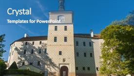  Presentation with renaissance - Slide deck having renaissance castle in breznice town background and a  colored foreground
