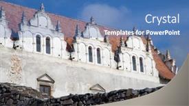  Presentation with renaissance - Slide deck featuring renaissance-castle-in-lazarea-romania background and a teal colored foreground