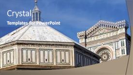  Presentation with renaissance - Presentation theme with renaissance-cathedral-santa-maria-del background and a teal colored foreground