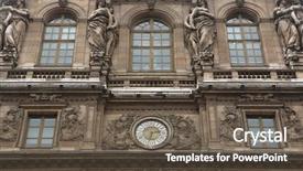  Presentation with renaissance - PPT theme enhanced with renaissance facades of the louvre background and a tawny brown colored foreground