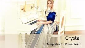  Presentation with renaissance era - Audience pleasing presentation design consisting of renaissance music - beautiful young woman in medieval backdrop and a lemonade colored foreground