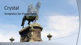  Presentation with ancient king statue - PPT layouts featuring renaissance music - statue of king john background and a light blue colored foreground