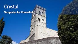  Presentation with renaissance - PPT theme having renaissance music - view of the 10th century background and a ocean colored foreground