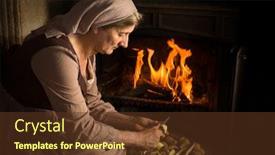  Presentation with renaissance - Slide set featuring renaissance-old-master-portrait background and a tawny brown colored foreground