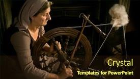  Presentation with spinning wheel - Audience pleasing presentation consisting of renaissance-old-master-portrait backdrop and a wine colored foreground