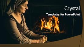  Presentation with renaissance - Colorful slide set enhanced with renaissance-old-master-portrait backdrop and a black colored foreground