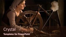  Presentation with spinning wheel - Amazing slide set having renaissance-old-master-portrait backdrop and a wine colored foreground